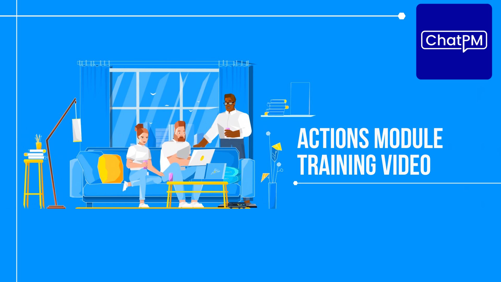 The image shows team members working on an Intelligent Virtual Assistant.