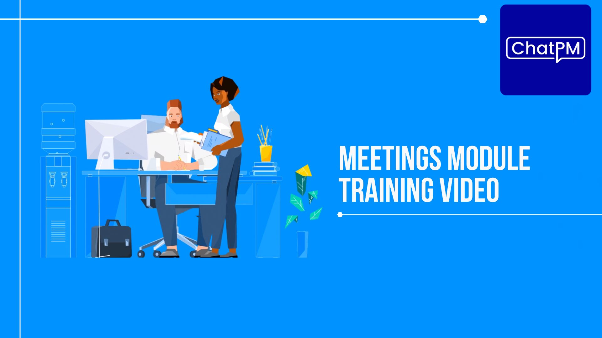 boss is talking to the Intelligent Virtual Assistant from his office.