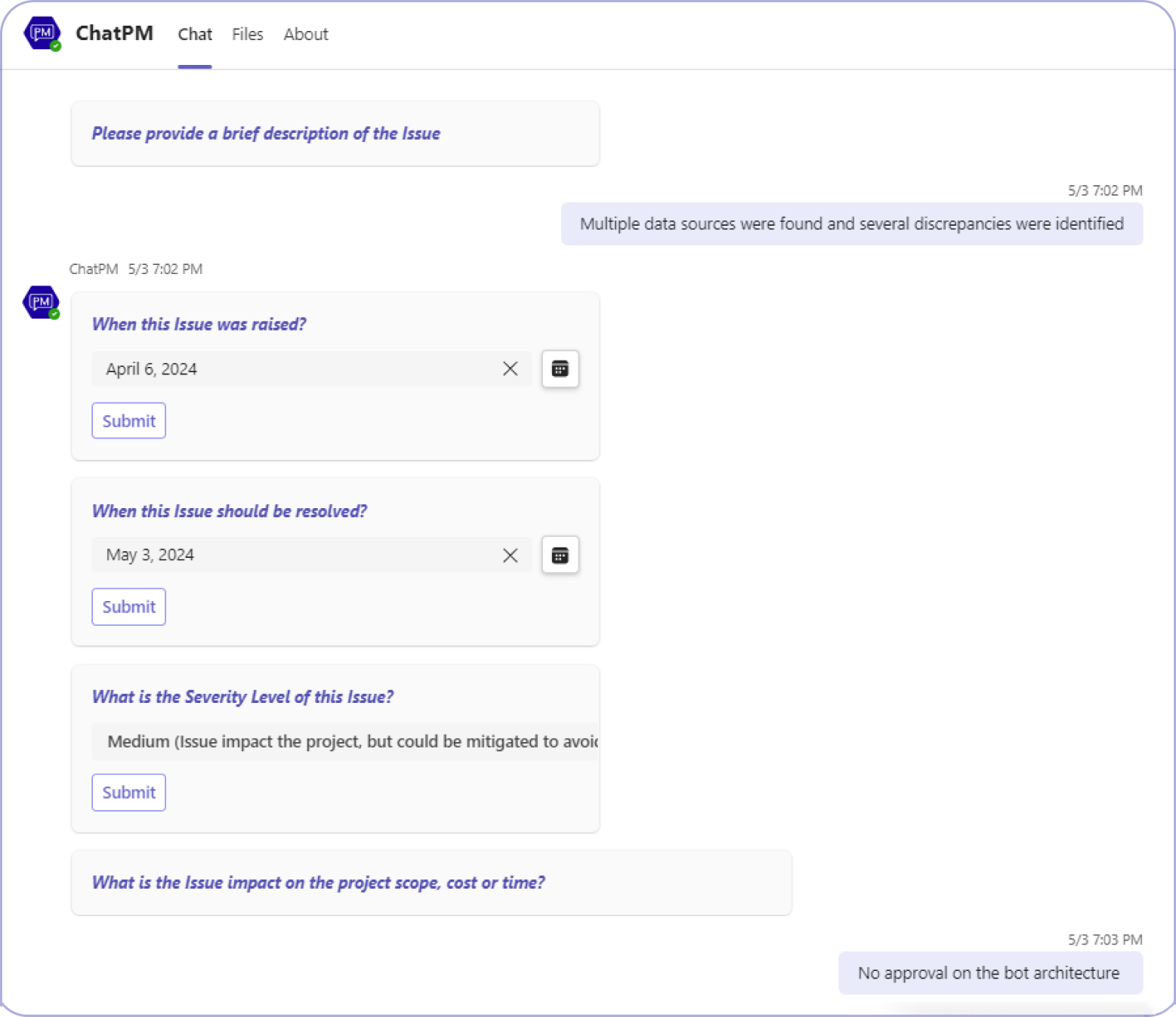 Screenshot - chatpm is replying user query